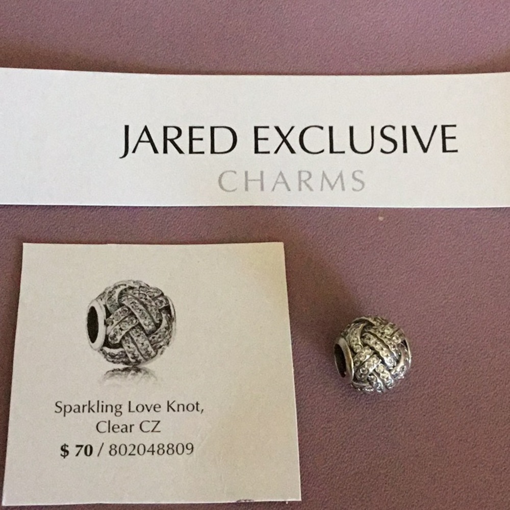 Pandora Jared Exc Sparkling Love Knot CZ Charm NEW